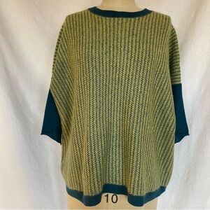 Rare pure cashmere teal lime green sweater. S/M